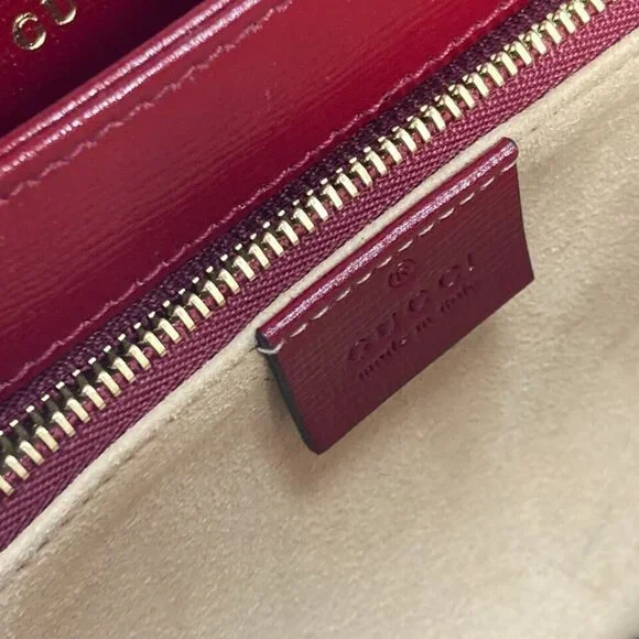 GUCCI 602204 GG Supreme Horsebit 1955 bag Shoulder Bag GG Supreme Beige/Red - Picture 6 of 16